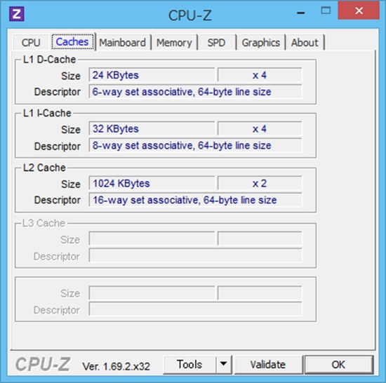 miix 2 8 128GBモデル CPU-Z 結果2